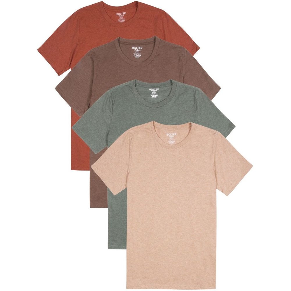 4-Pack Men's Cotton Poly Blend Crew Neck T-shirts 3001h H. Earth New NWB